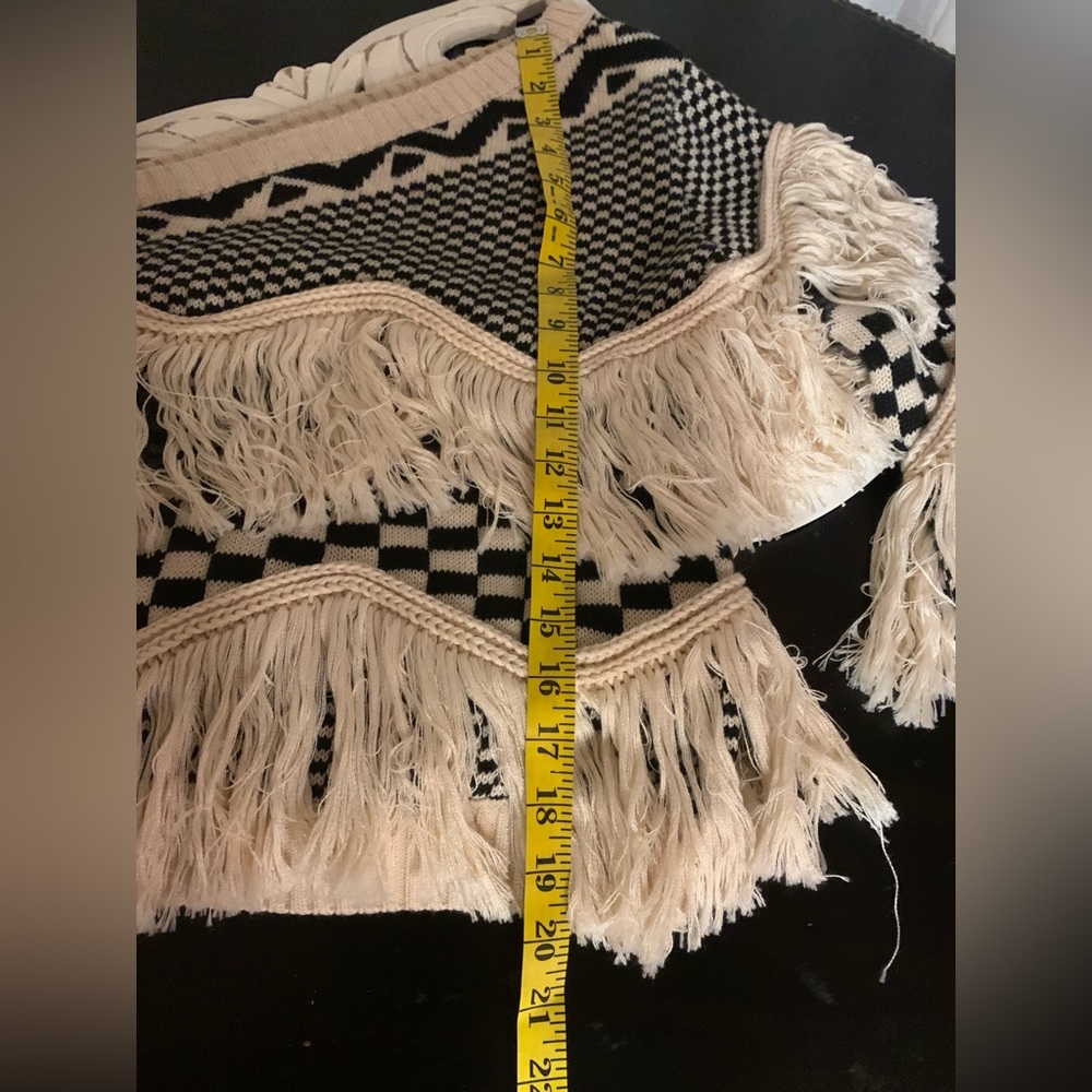 House of Harlow x Revolve NOA One Shoulder Fringe Sweater in Bone - Picture 7 of 9